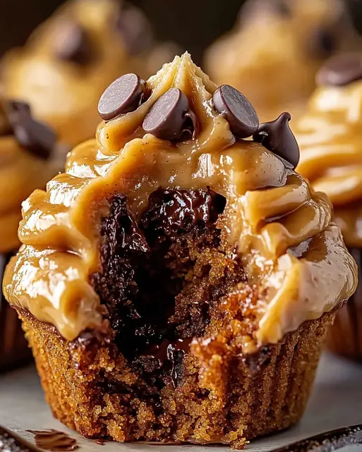 Cupcakes de Calabaza, Chocolate y Mantequilla de Maní Fáciles